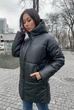 Женская куртка зимняя удлиненная c капюшоном из эко кожи KML 008 S (42-44) Черный (K 008 A) - изображение 6