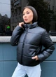 Женская куртка зимняя короткая объемная из эко кожи KML 005 S (42-44) Черный (K 005 A) - изображение 2