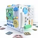 Бизиборд BusyKids Бизикуб Белый с Доступом Внутрь 30х30см (KV24021) - изображение 2