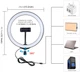 Кольцевая USB LED лампа Puluz PKT3039 10.2" + настольное крепление 140 см - изображение 2