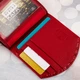 Кошелек женский кожаный Kafa с блокировкой RFID-сигналов, красный (AE1869 laky) - изображение 8