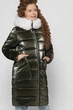 Куртка зимова лакова для дівчинки X-Woyz DT-8305-1 60060 110 см хакі - изображение 4