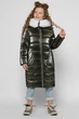 Куртка зимова лакова для дівчинки X-Woyz DT-8305-1 60060 110 см хакі - изображение 1