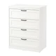 Комод з 4 ящиками IKEA SONGESAND 82x104 см білий (103.667.77) - зображення 1
