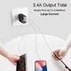 Сетевое зарядное устройство блок питания Baseus Mirror Lake Intelligent 3 USB порта дисплей Черный - изображение 8
