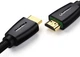 Кабель Ugreen HD118 HDMI to HDMI v2.0 UltraHD 4K-3D Braided 1 м Black (90402011) - изображение 2