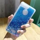 Чохол Glitter для Xiaomi Redmi 6A Бампер Рідкий блиск Синій Без бренду - зображення 1