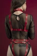 Портупея на грудь Feral Feelings - Harness Bra, лиф, натуральная кожа, цвет красный - изображение 4