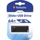Флеш-накопитель Verbatim USB флеш накопичувач 64GB Slider Black USB 2.0 (98698) - изображение 5