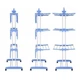 Сушилка Garment rack with wheels для белья, напольная складная из нержавеющей стали и ABS пластика светло/синяя (Ave-Garment) - изображение 7