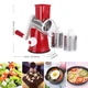 Овощерезка ручная мультислайсер Tabletop Drum Grater Kitchen Master Терка для овощей и фруктов 3 насадки красная - изображение 3