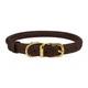 Ошейник для Собак Круглый Кожаный BronzeDog Premium Crazy Темно-Коричневый 9 мм 30-40 см (00236) - изображение 2