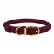 Ошейник для Собак Круглый Кожаный BronzeDog Premium Crazy Бордовый 9 мм 30-40 см (002317) - изображение 2