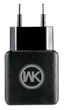 ЗУ сетевое евровилка Blanc WP-U11 2USB 2.1A кабель microUSB Black WK 340054 - изображение 1