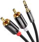 Інсертний кабель Ugreen AV116 3.5 мм to 2RCA Audio Cable 1 м Black (904019671/10749) - зображення 1