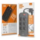 Сетевой удлинитель фильтр Ldnio SE6403, 6 Розетки + 4 USB, 2 м, сечение 3х0,75мм, Black (SE6403) - изображение 7