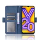 Чехол-книжка с кармашками Deexe Wallet Stand для VIVO Y20 (V2027) / Y12s - Navy Blue - изображение 4