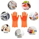 Перчатки силиконовые многофункциональные Magic Silicone Dish Washing Gloves Оранжевый - изображение 2