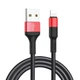 Кабель Hoco X26 USB to Lightning 1m черно-красный - изображение 3