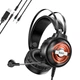 Игровые наушники НОСО Gaming LED RGB Headphones W101 с микрофоном и LED RGB подсветкой проводные Black (W101) - изображение 1