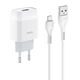 СЗУ Hoco C72A Glorious 2.1A (1USB-A) + кабель USB to MicroUSB Белый - изображение 1