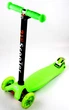 Детский трехколесный самокат Scooter MAXI со светящимися колесами, Green - изображение 1