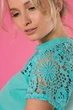 Летнее платье с кокеткой из кружева Zefir LACE мятное S - изображение 6