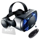 3Д окуляри шолом віртуальної реальності з навушниками Unit VR VRG Pilot Plus для смартфона IPhone/Android, 4.7-7, пульт Joystics для геймерів Чорний - зображення 1