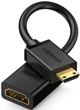Adapter Ugreen mini HDMI Male to HDMI Female Adapter Cable 22 cm Black (6957303821372) - obraz 2