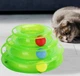 Іграшка для котів Cat Roller з різнокольоровими кульками три рівня Зелена (704846) - зображення 1