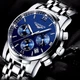 Чоловічий класичний кварцовий годинник Guanquin Liberty Blue 8802 - зображення 4