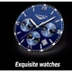 Чоловічі класичні кварцові годинники Guanquin Liberty Blue 8802 - зображення 7