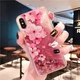 Чехол Glitter для Iphone XS Max бампер жидкий блеск Sakura - изображение 2