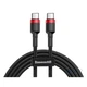 Кабель Baseus Cafule USB Cable Type-C-Type-C 3A 2m Red+Black (CATKLF-H91) - изображение 1