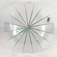Зонт трость женский полуавтомат 16 спиц Прозрачный с белой ручкой (9165109) - изображение 4