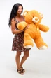 Большой мягкий плюшевый медведь Teddy Boom Томмі 100 см мандарин - изображение 1