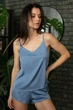 Пижама Forli Комплект шелковый с шортами Jeans XL Голубой SH0011-06-78_XL - изображение 1