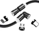 Кабель ColorWay USB - 3в1 (Lightning+MicroUSB+Type-C) Magnetic Rotation 540° 2.4А 1 м Black (CW-CBUU037-BK) - изображение 2