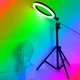 Кільцева світлодіодна лампа 26см RGB із штативом - Світлове LED кільце для блогера селфі (1035) - изображение 9