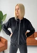 Женский спортивный костюм из бархата с капюшоном KML 00565 XXL (50-52) Черный (К 00565/2 C) - изображение 2