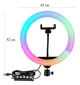 Велика кільцева світлодіодна лампа 45см RGB USB - для Селфі Блогера - з Тримачем для телефону (1021) - изображение 4
