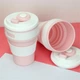Складная силиконовая чашка стакан Collapsible Coffee Cup 350 ml Pink Розовый - изображение 4