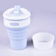 Складна силіконова чашка склянку Collapsible Coffee Cup ml 350 Blue Блакитний - зображення 3
