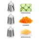 Овощерезка ручная мультислайсер Tabletop Drum Grater Kitchen Master Терка для овощей и фруктов 3 насадки голубая - изображение 2