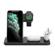 Бездротова зарядка для iPhone, iWatch, Airpods, Док-станція 4 в 1 Wireless Charger Black - изображение 1