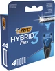 Сменные картриджи для бритья (лезвия) мужские BIC Flex 3 Hybrid 4 шт (3086123480926) - изображение 1