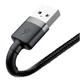 USB кабель Lightning для iPhone iPad BASEUS Cafule Series (3m, 2A, 480 Mbps). Black - зображення 3