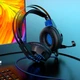Игровые наушники Hoco Gaming Cool Tour W102 с микрофоном и LED подсветкой проводные Black-blue (W102B) - изображение 5
