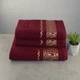Набор махровых полотенец 3шт GM Textile 50х90см, 50х90см, 70х140см Caesar 450г/м2 (Бордовый) - изображение 1