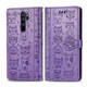 Чохол Embossed Cat and Dog для Xiaomi Redmi Note 8 Pro книжка шкіра PU Purple - зображення 2